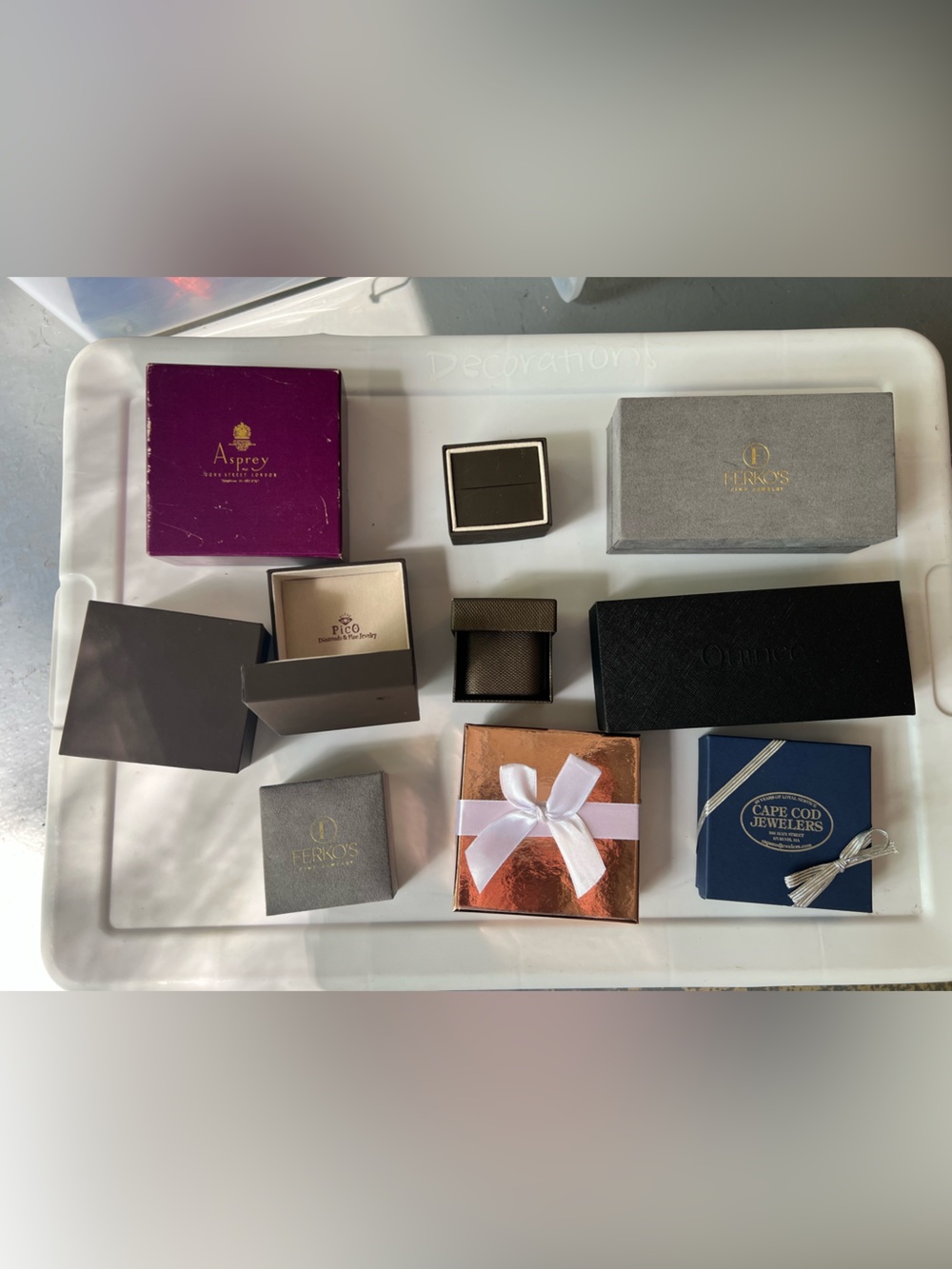 Assorted Jewelry Gift Boxes and sunglasses case - Mixed Colors 9 total